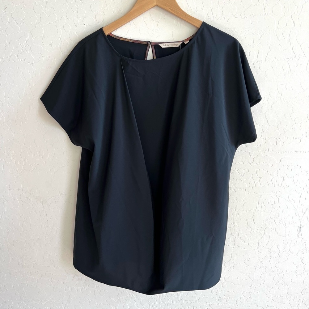 NWT Soft Surroundings Go Lively Travel Tee Top Black Womens XS